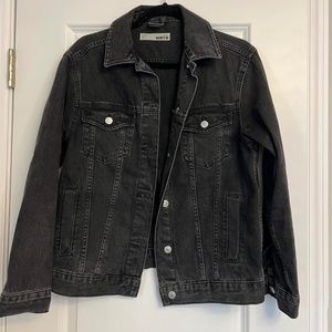 Women's Topshop Moto Black Jean Jacket, Size 4